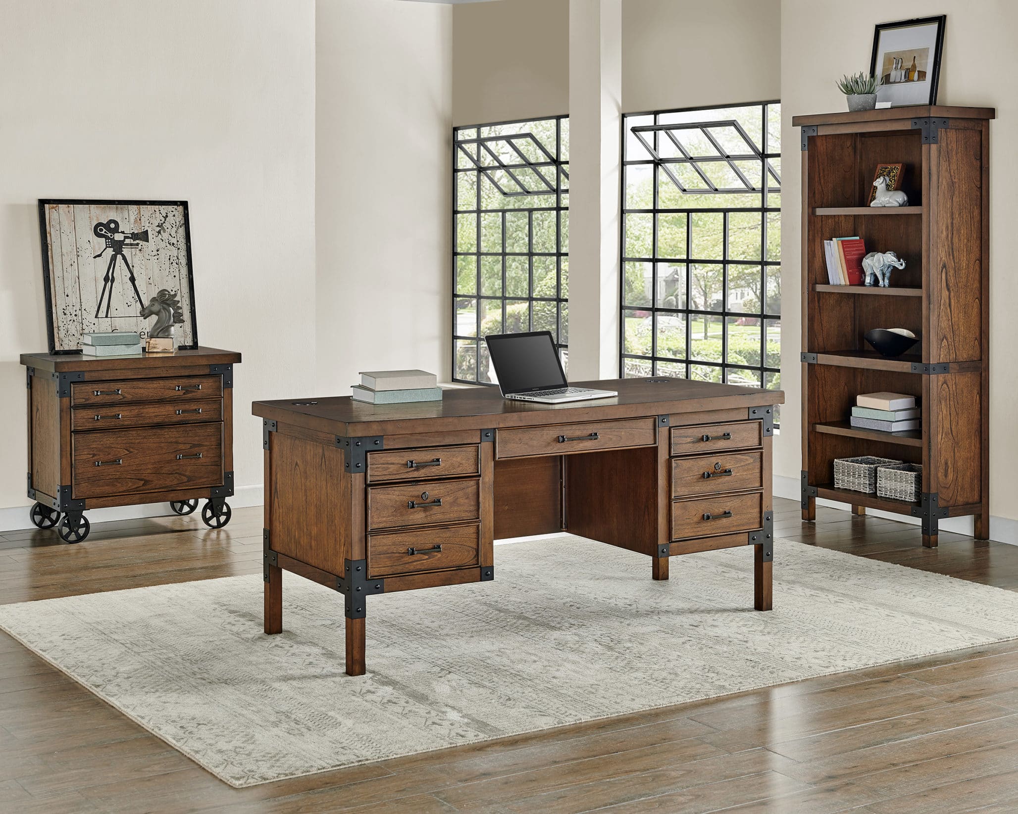Martin Furniture ADDISON Half Pedestal Desk - FREE SHIPPING