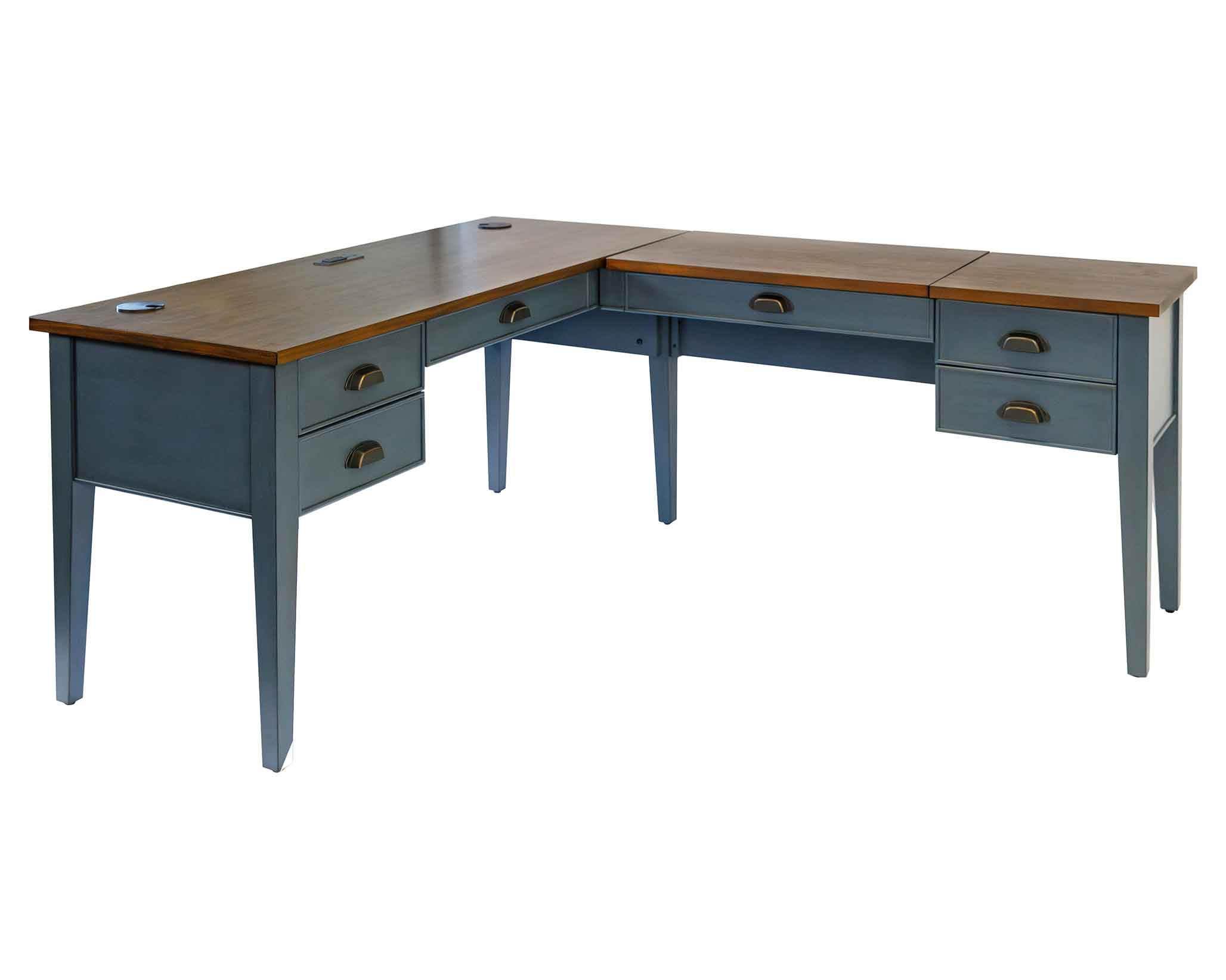 Martin Furniture Fairmont Half Pedestal L-Desk with Right Return Lift