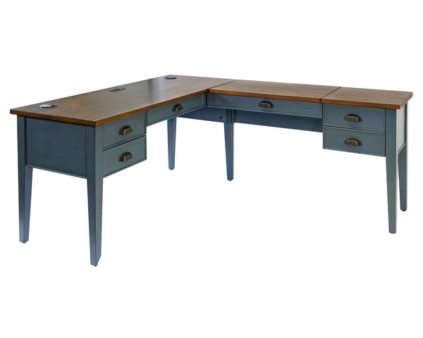 Martin Furniture Fairmont Half Pedestal L-Desk with Right Return Lift