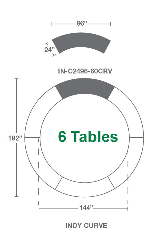 Media Technologies INDY Curved Table 72