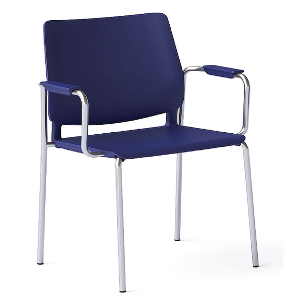 OCI Seating 4 Leg Loop Arm Guest Chair, Glides, Chrome Frame 485 Plastic Back and Seat