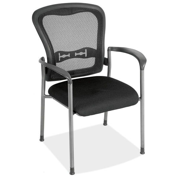 OfficeSource CoolMesh Back Guest Chair with Arms and Titanium Gray Frame