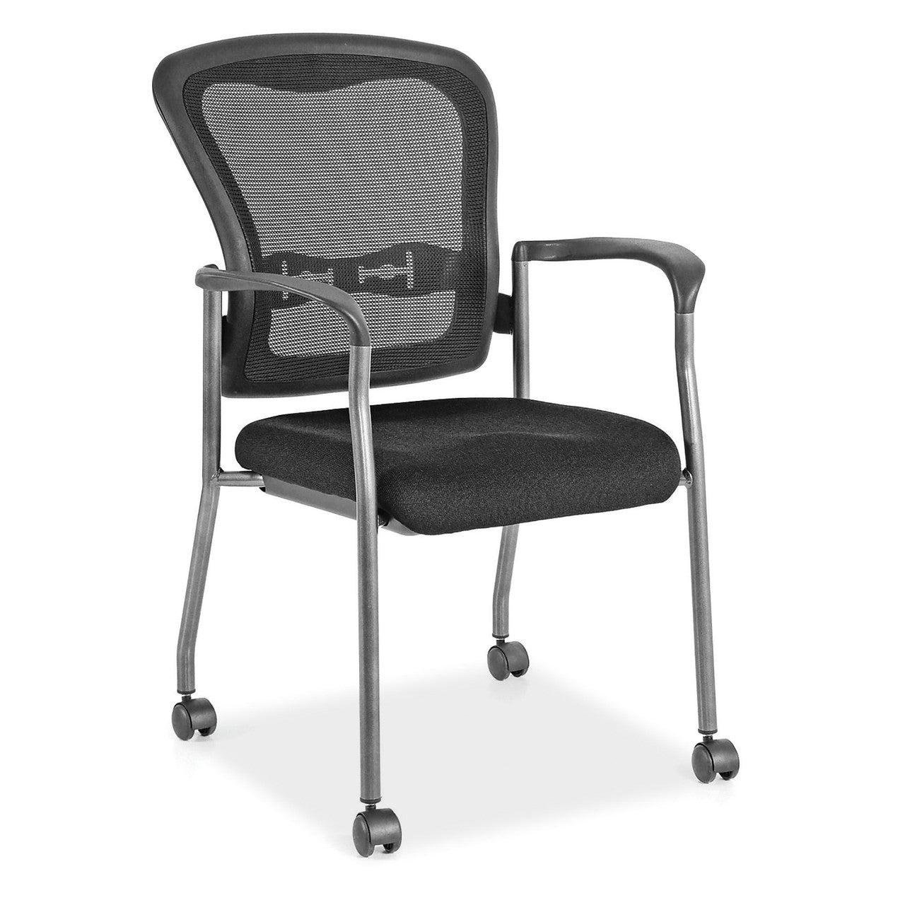 OfficeSource CoolMesh Back Guest Chair with Arms and Titanium Gray Frame