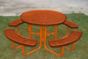 My T Coat 46" Round Portable Table - Expanded Metal - Industry Standard Coating