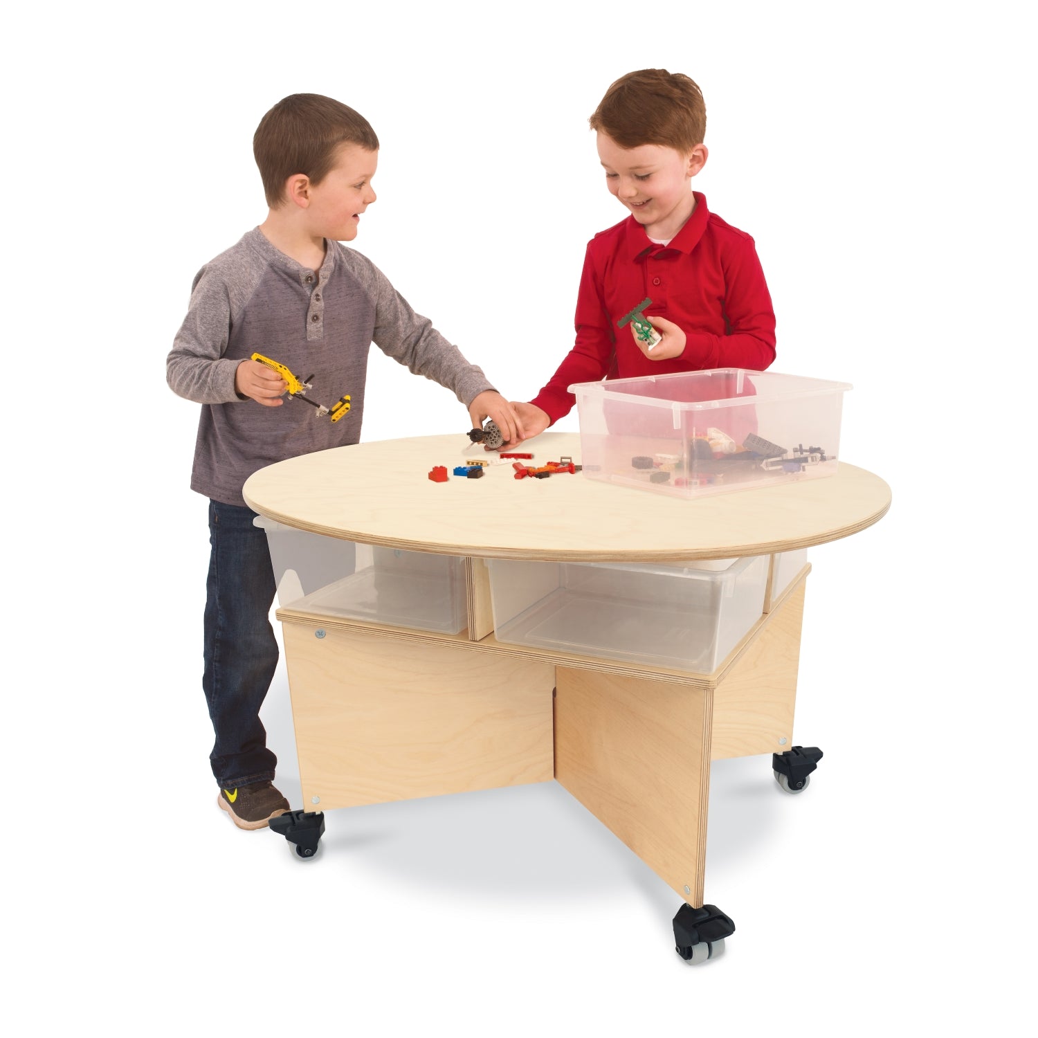 Whitney Brothers Mobile Collaboration Table With Trays