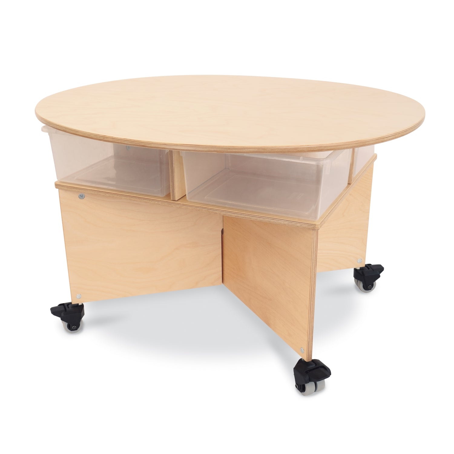 Whitney Brothers Mobile Collaboration Table With Trays