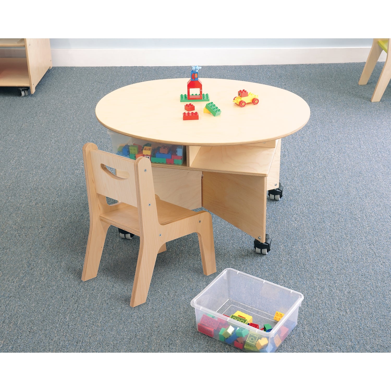 Whitney Brothers Mobile Collaboration Table With Trays