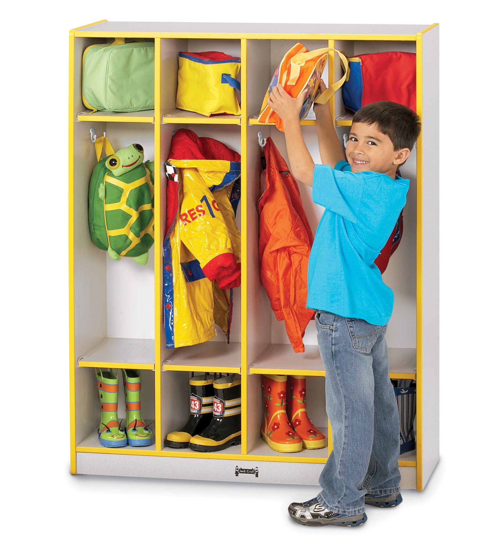 Rainbow AccentsÂ® 4 Section Coat Locker - Yellow