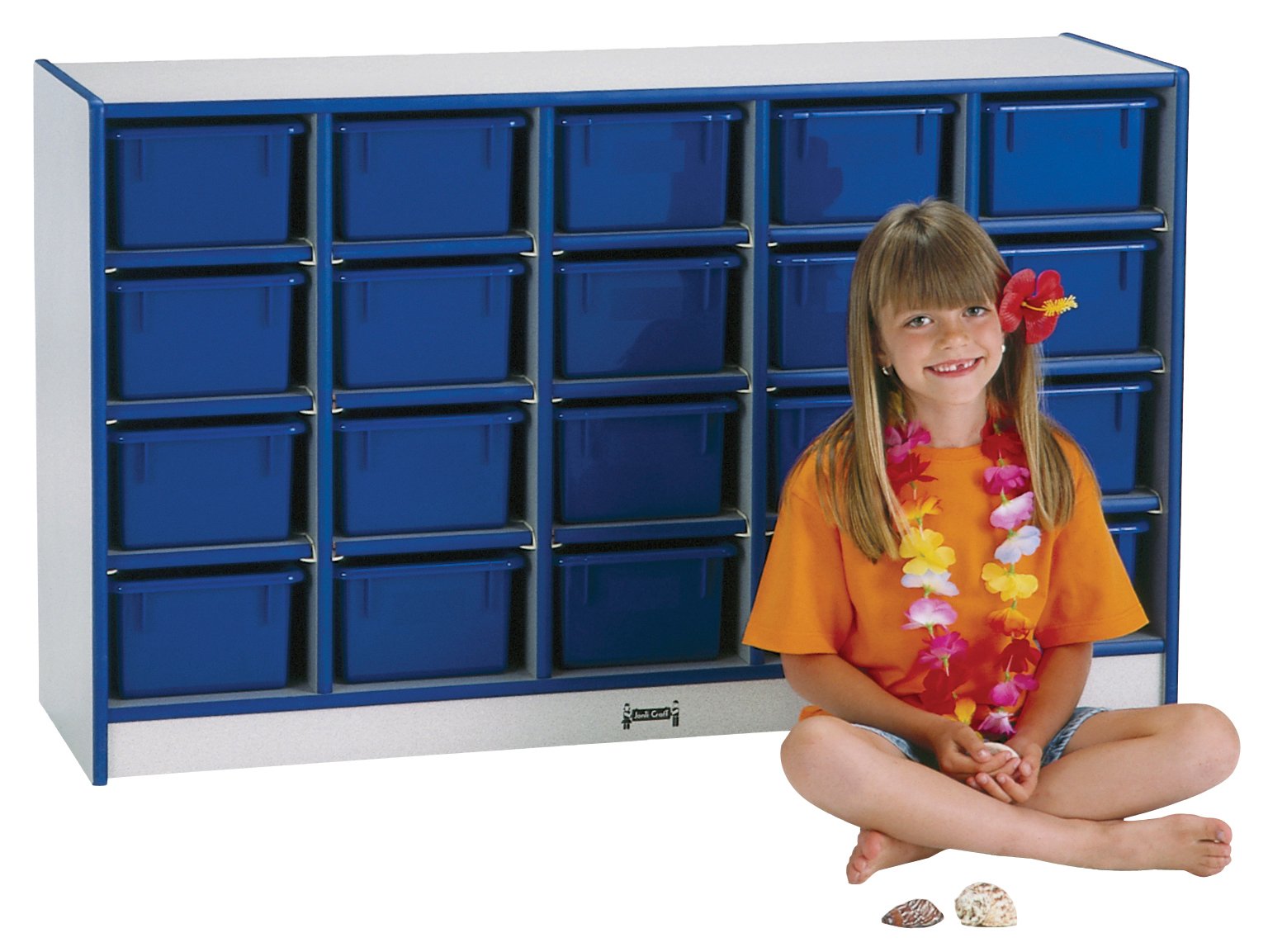 Rainbow AccentsÂ® 20 Cubbie-Tray Mobile Storage - without Trays - Navy