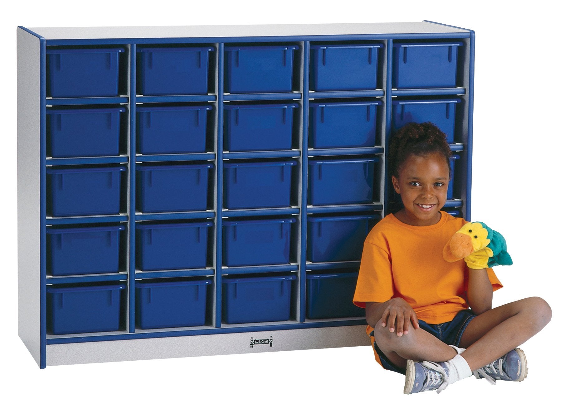 Rainbow AccentsÂ® 25 Cubbie-Tray Mobile Storage - without Trays - Navy