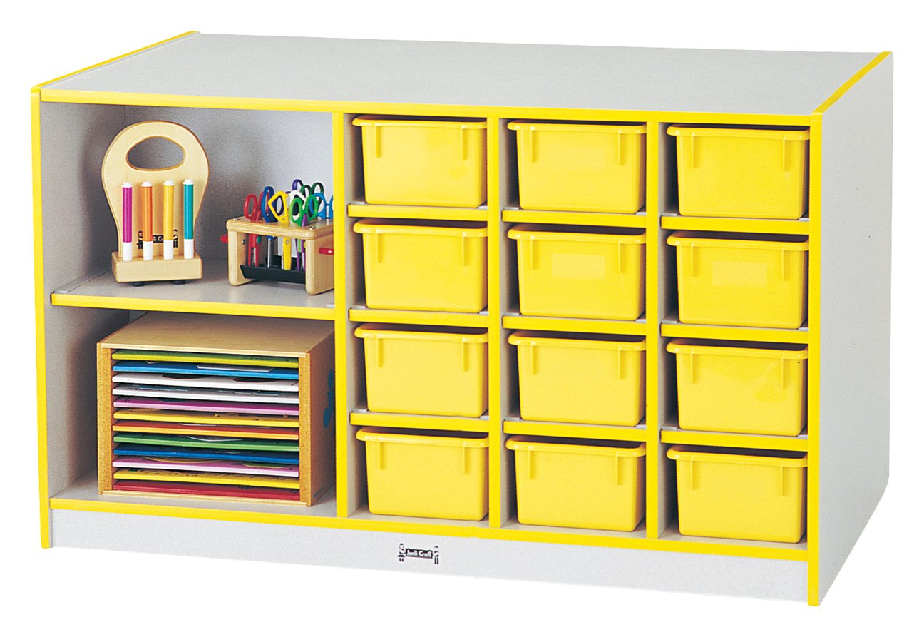 Rainbow AccentsÂ® Mobile Storage Island - with Trays - Yellow