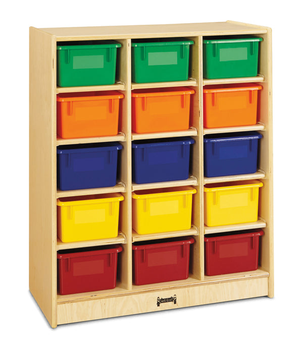 Jonti-Craft 15 Cubbie-Tray Mobile Unit with Colored Trays
