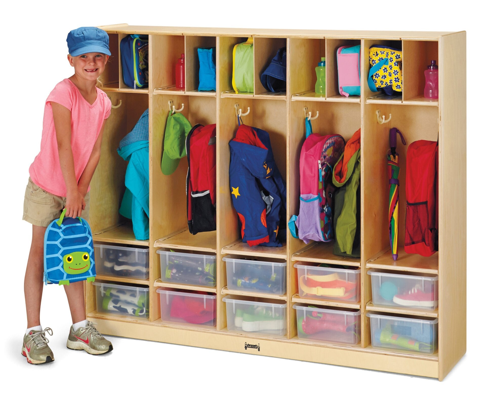 Jonti-Craft® Large Locker Organizer with 10 Clear Tubs