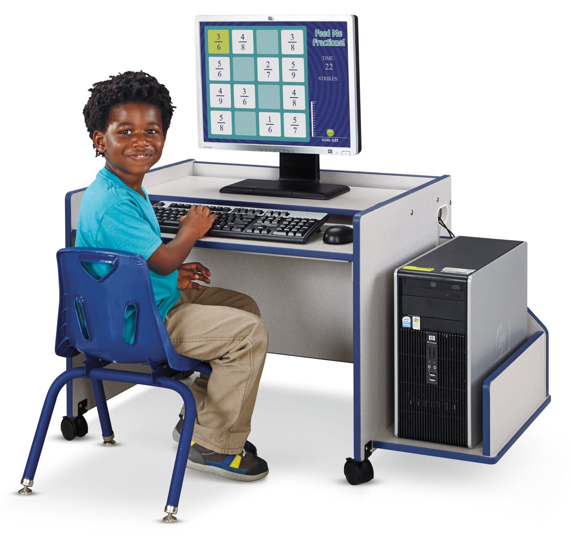 Single Computer Desk Rainbow Accents® Enterprise Single Computer Desk - Orange