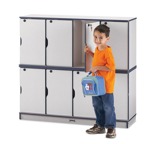 Rainbow AccentsÂ® Stacking Lockable Lockers -  Triple Stack - Navy