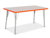 Jonticraft Berries® Rectangle Activity Table - 24" X 48", A-height - Gray/Orange/Gray