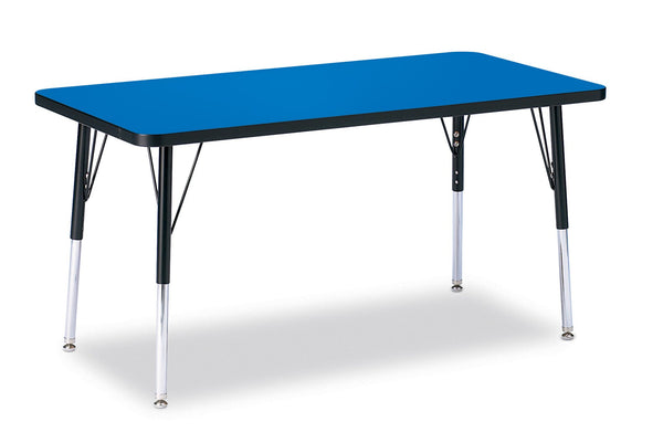Jonticraft Berries® Rectangle Activity Table - 24" X 48", A-height - Blue/Black/Black