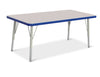 Jonticraft Berries® Rectangle Activity Table - 24" X 48", E-height - Gray/Blue/Gray