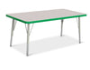 Jonticraft Berries® Rectangle Activity Table - 24" X 48", E-height - Gray/Green/Gray