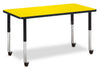 Jonticraft Berries® Rectangle Activity Table - 24" X 48", Mobile - Yellow/Black/Black