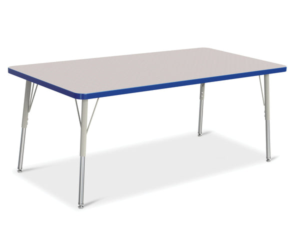 Jonticraft Berries® Rectangle Activity Table - 30" X 60", A-height - Gray/Blue/Gray