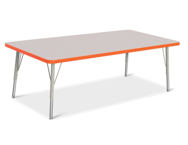 Jonticraft Berries® Rectangle Activity Table - 30" X 60", E-height - Gray/Orange/Gray