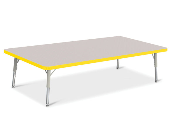 Jonticraft Berries® Rectangle Activity Table - 30" X 60", T-height - Gray/Yellow/Gray