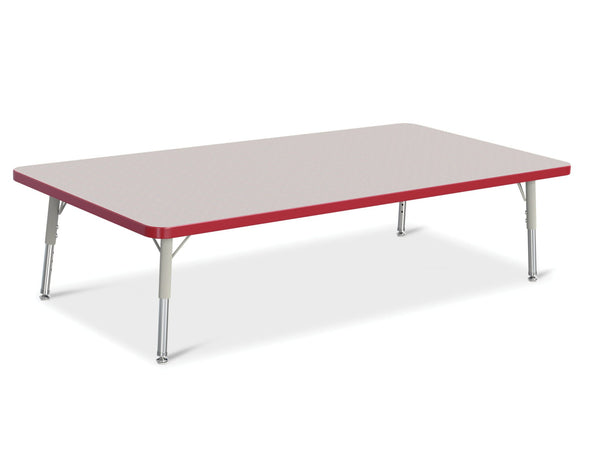 Jonticraft Berries® Rectangle Activity Table - 30" X 60", T-height - Gray/Red/Gray