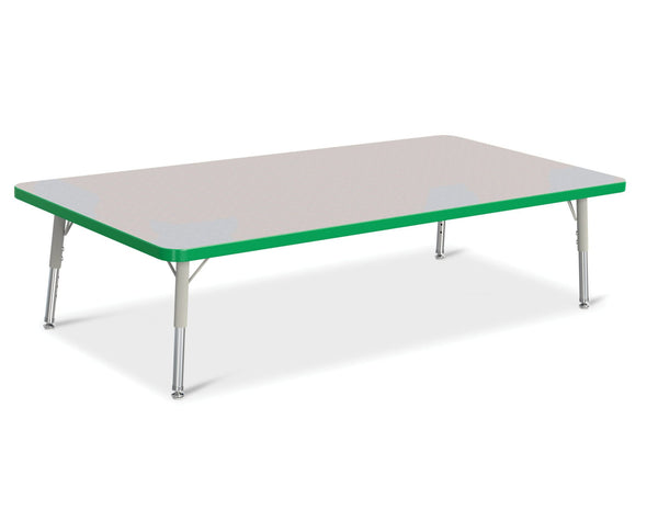 Jonticraft Berries® Rectangle Activity Table - 30" X 60", T-height - Gray/Green/Gray