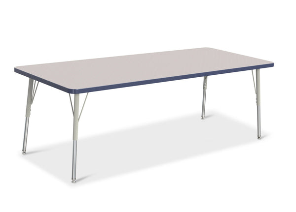 Jonticraft Berries® Rectangle Activity Table - 30" X 72", A-height - Gray/Navy/Gray