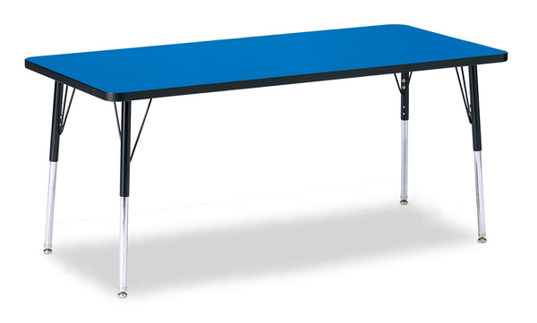 Jonticraft Berries® Rectangle Activity Table - 30" X 72", A-height - Blue/Black/Black