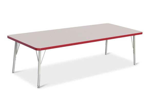 Jonticraft Berries® Rectangle Activity Table - 30" X 72", E-height - Gray/Red/Gray