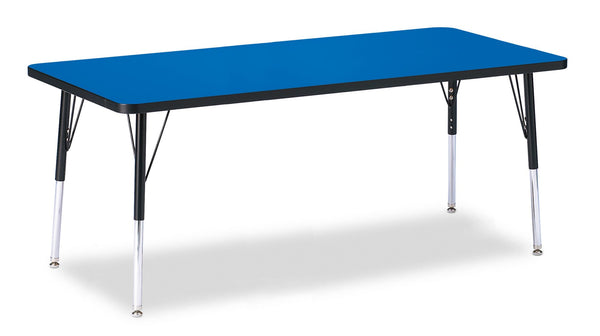 Jonticraft Berries® Rectangle Activity Table - 30" X 72", E-height - Blue/Black/Black