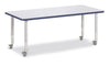 Jonticraft Berries® Rectangle Activity Table - 30" X 72", Mobile - Gray/Navy/Gray