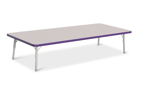 Jonticraft Berries® Rectangle Activity Table - 30" X 72", T-height - Gray/Purple/Gray
