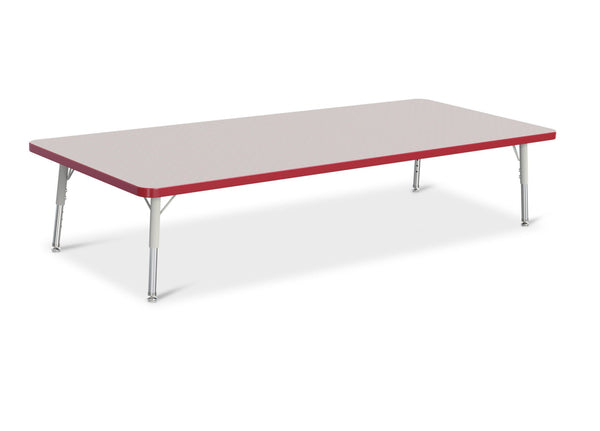 Jonticraft Berries® Rectangle Activity Table - 30" X 72", T-height - Gray/Red/Gray