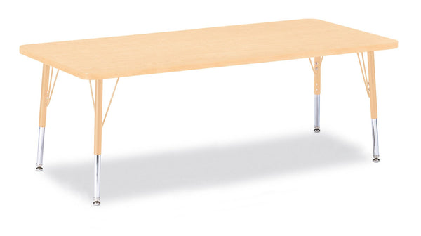 Jonticraft Berries® Rectangle Activity Table - 30" X 72", T-height - Maple/Maple/Camel