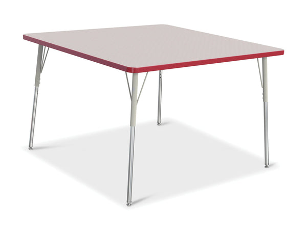 Jonticraft Berries® Square Activity Table - 48" X 48", A-height - Gray/Red/Gray