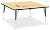 Jonticraft Berries® Square Activity Table - 48" X 48", A-height - Maple/Black/Black