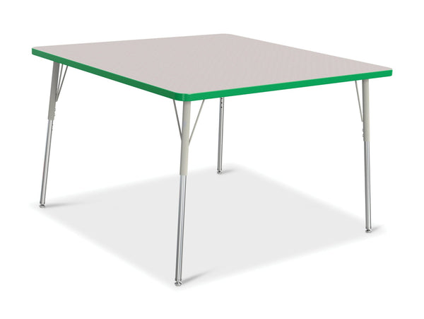 Jonticraft Berries® Square Activity Table - 48" X 48", A-height - Gray/Green/Gray