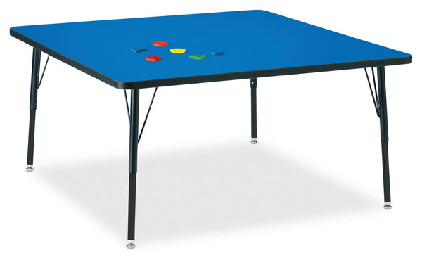 Jonticraft Berries® Square Activity Table - 48" X 48", A-height - Blue/Black/Black