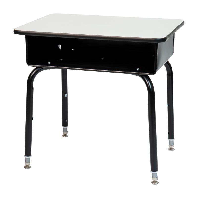 Flash Furniture Student Desk with Open Front Metal Book Box - Gray