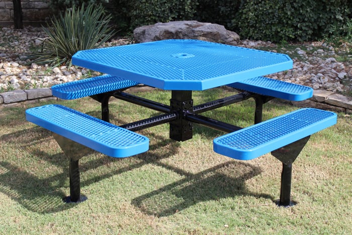 MyTCoat Octagon Pedestal Picnic Table Inground Mount