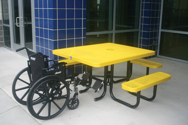 My T Coat 46" Square Portable Table - Expanded Metal - Industry Standard Coating