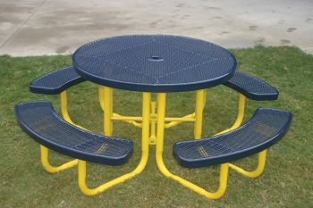 My T Coat 46" Round Portable Table - Expanded Metal - Industry Standard Coating