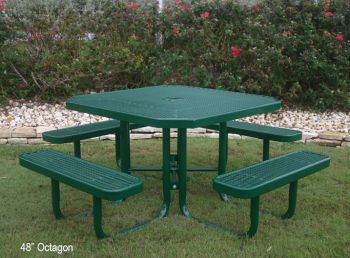 MyTCoat 46" Commercial Octagon Portable Outdoor Table - Expanded Metal Industry Standard Coating