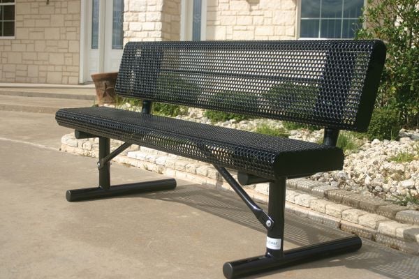 My T Coat 72" Rolled Bench with Back Expanded Metal
