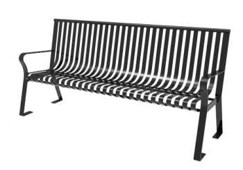 My T Coat 72" Downtown Bench with Back Powder Coat Finish