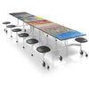 60T Stool Cafeteria Table - 30" Wide Top x 12' Long with 12 Stools by Palmer Hamilton