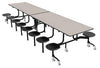 Palmer Hamilton 60T Stool Cafeteria Table - 30" Wide x 12' Long with 16 Stools